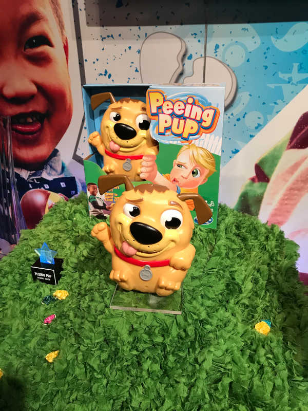 Peeing Pup at the Hasbro Showroom